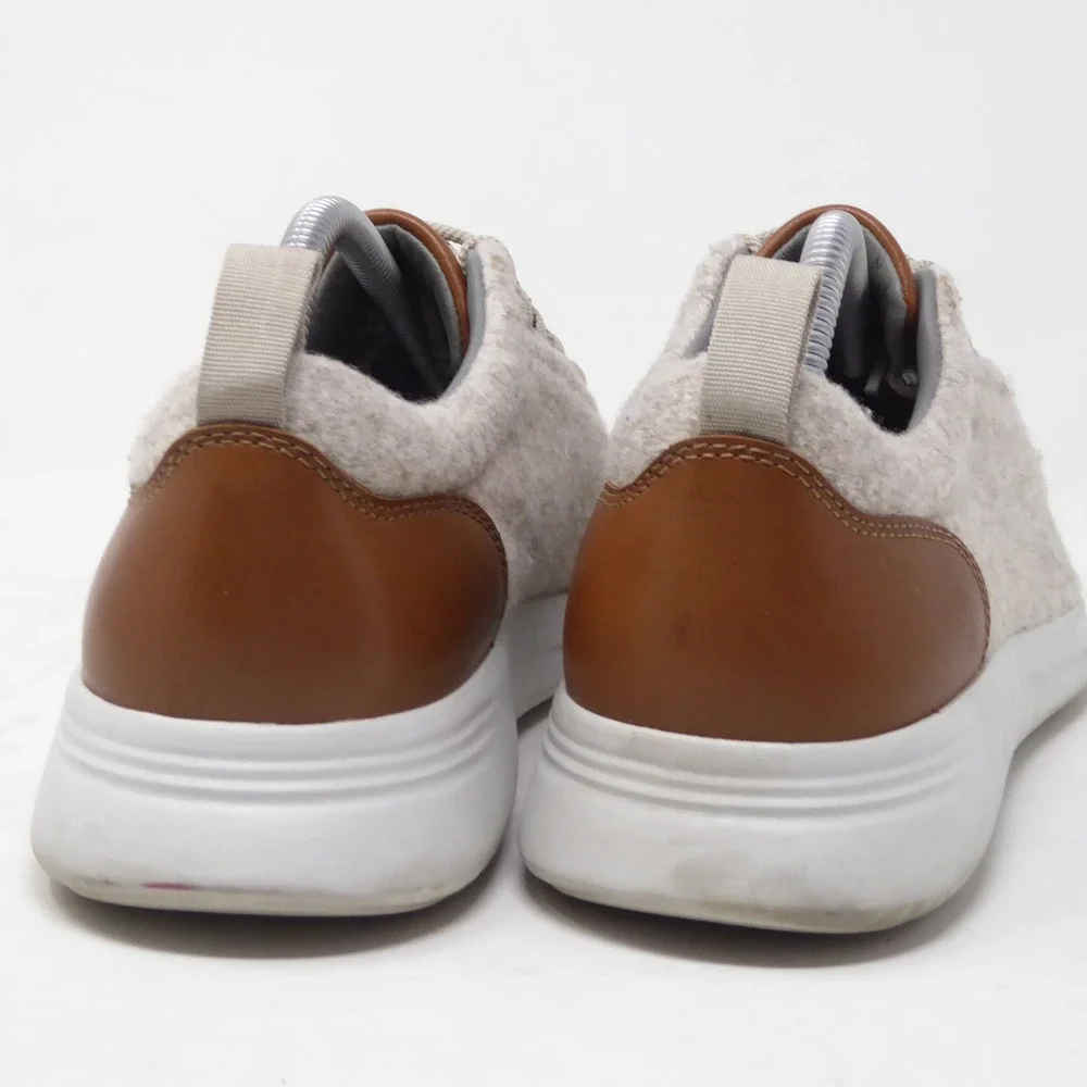 Johnston & Murphy Mens Amherst Wool U-Throat Sneakers Beige Wool Blend Size 8.5
